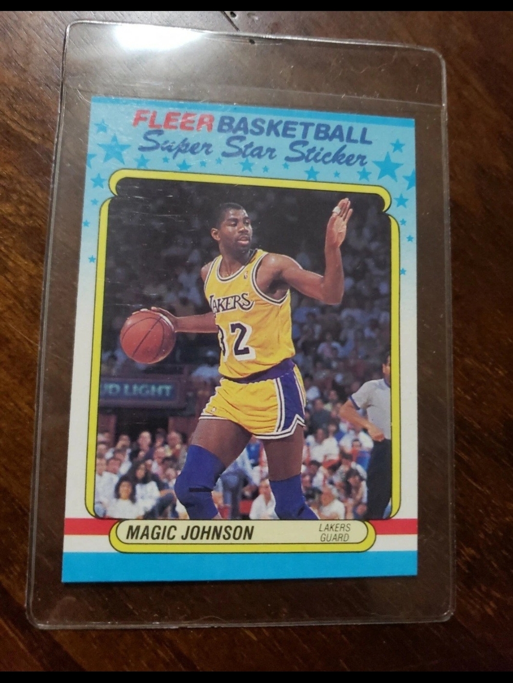 1988-89 Fleer Magic Johnson A.S Sticker Basketball Card NM
